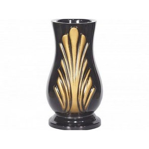 Ваза из полимергранита ВПЛ-1.010 Черная с золочением